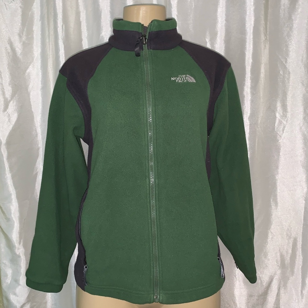 North Face Boys Green Zip Up Jacket Size L